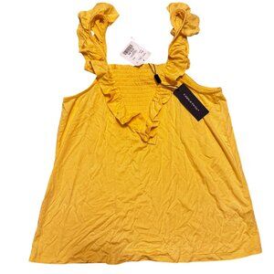NWT Cable & Gauge Yellow Tank – Size Medium – Ruffle Sleeves – Flowy & Comfy